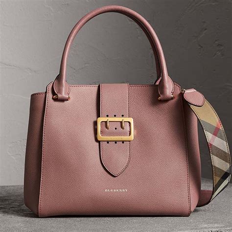 burberry embossed crest small leather tote|burberry buckle medium tote pink.